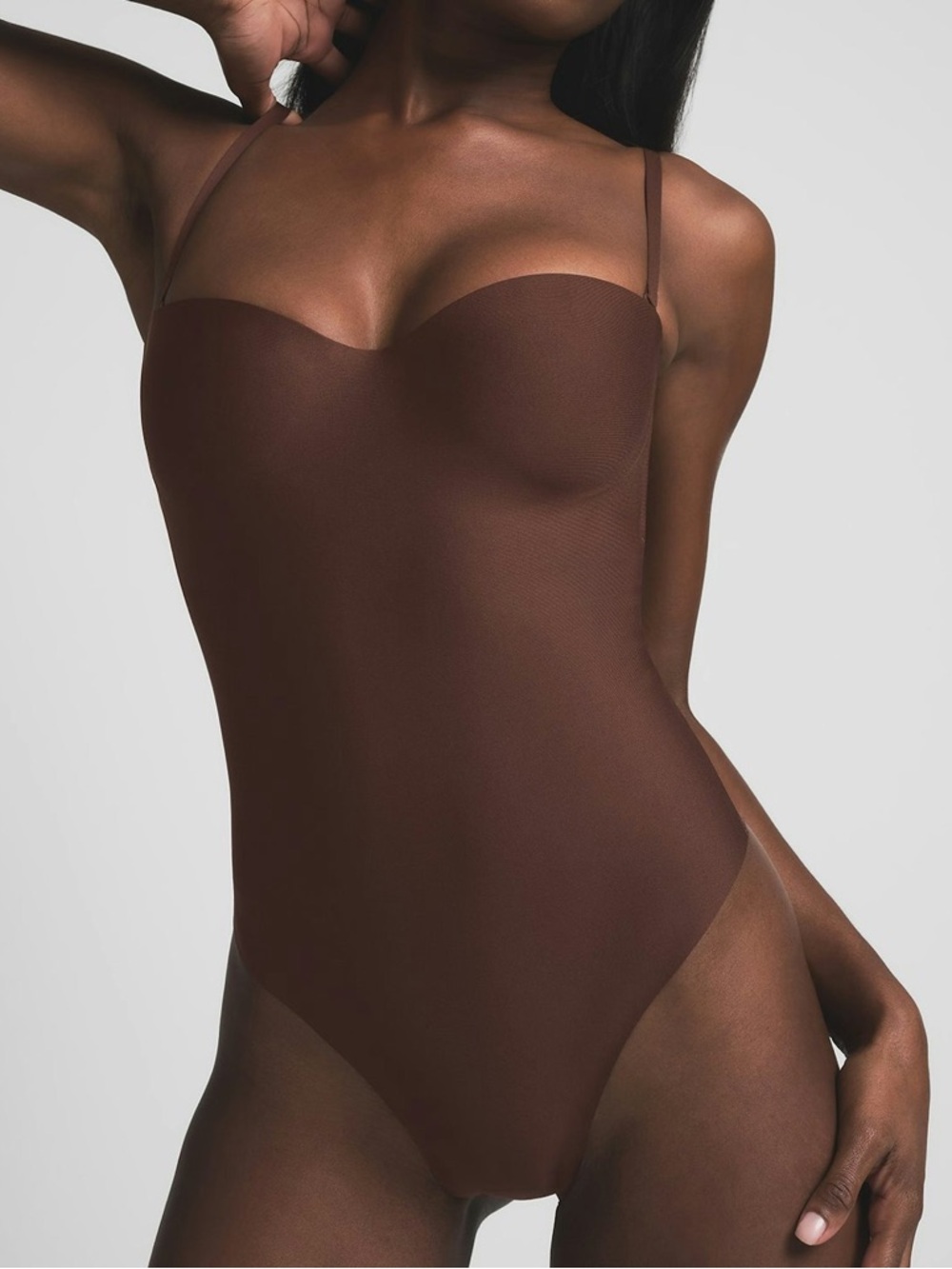 SKIMS Chocolate Brown Sculpting Bodysuit soft cups and underwire push up! 4x